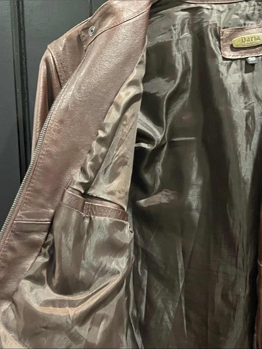 Italian Leather Racer Jacket - Picture 5 of 8